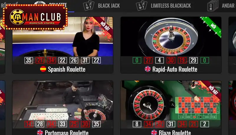 Các cửa cược có trong Roulette Manclub Các cửa cược có trong Roulette Manclub