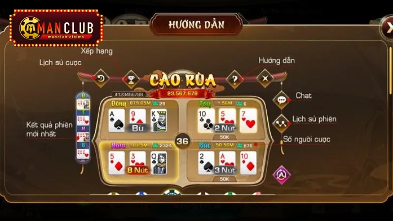 Quy trình tham gia một ván bài Cào Rùa trên ManClub