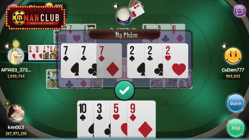 Giải nghĩa thuật ngữ trong game bài Phỏm của ManClub